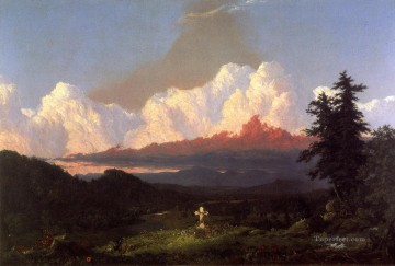 150の主題の芸術作品 Painting - コールの思い出の風景へ ハドソン川フレデリック・エドウィン教会